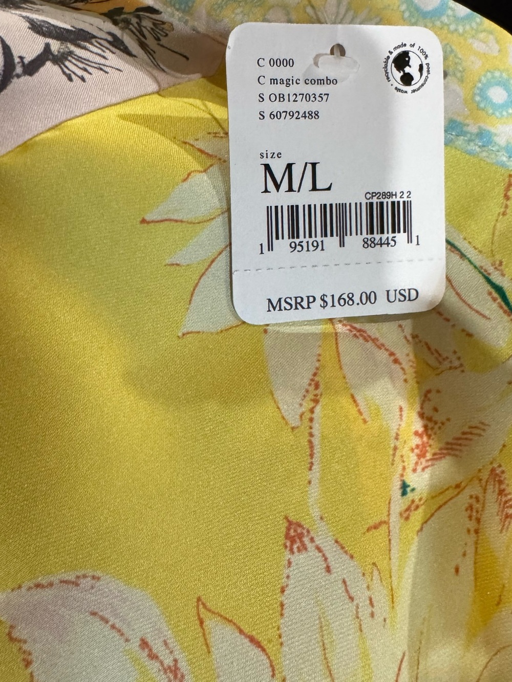 Free people Patch with love Satin Kimono Robe - Pink Multi - Picture 9 of 9